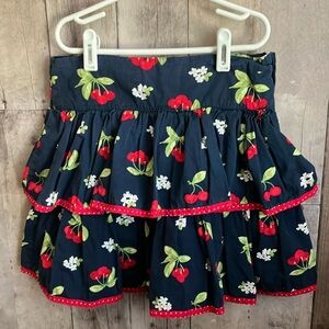Gymboree Navy Skirt with Cherry Print